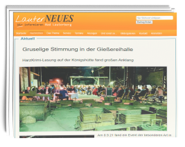 Gruselige Stimmung in der Gießereihalle - Lesung in der Königshütte Bad Lauterberg